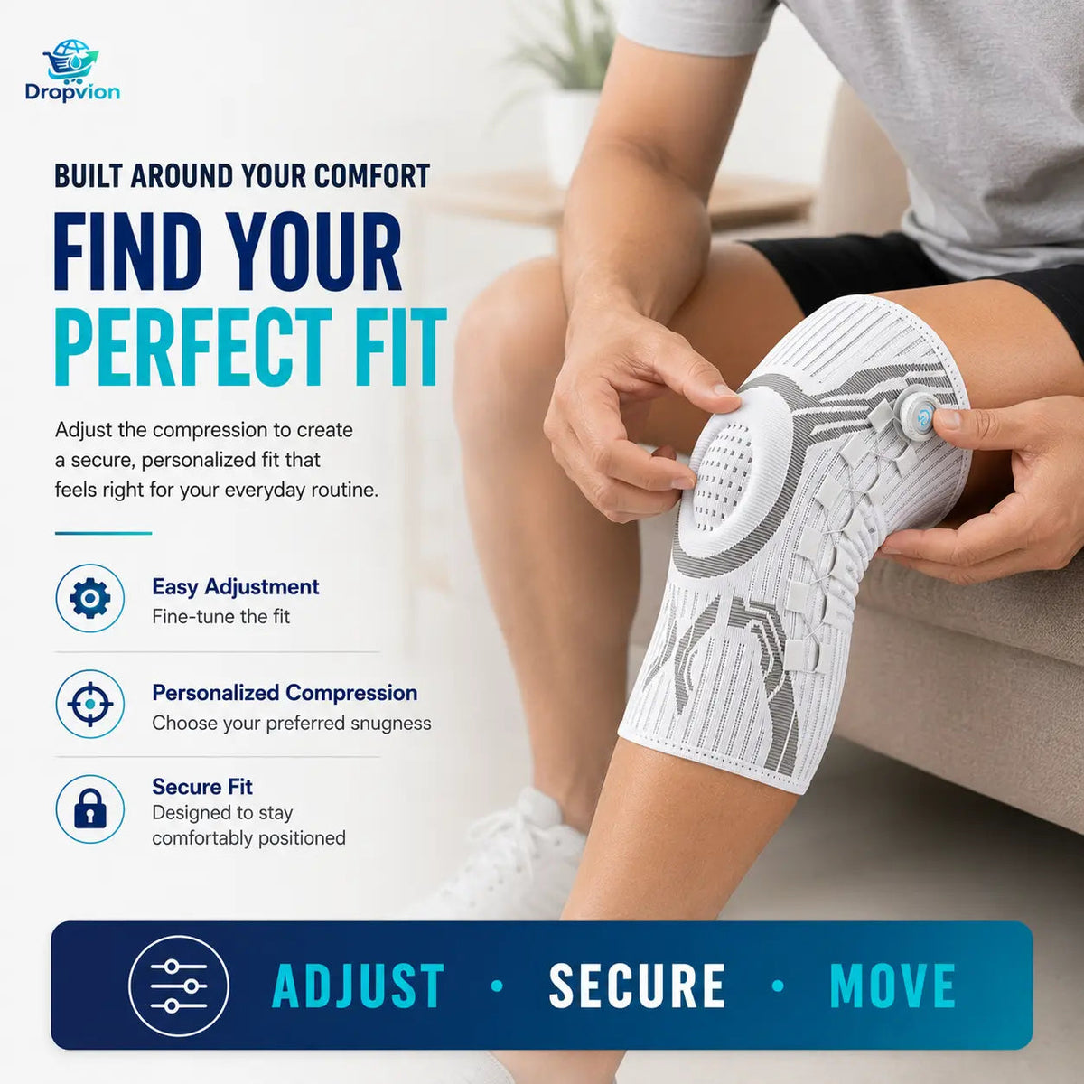 Adjustable Knee Brace – Compression Support & Stabilizer