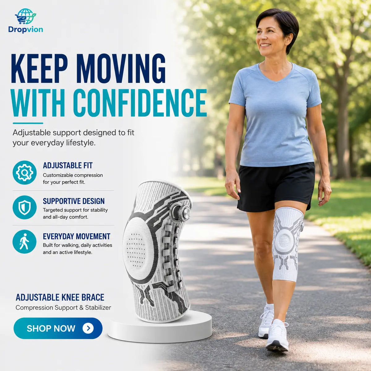 Adjustable Knee Brace – Compression Support & Stabilizer