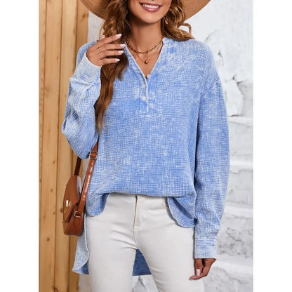 Flash Sale🔥 Women's Cotton V Neck Button Blouse Tops