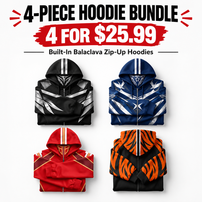 Teams Built-in Balaclava Zip Up Hoodie Football Sports Fan Full Zip Fleece Jacket Warm Winter Face Mask Sweatshirt Streetwear