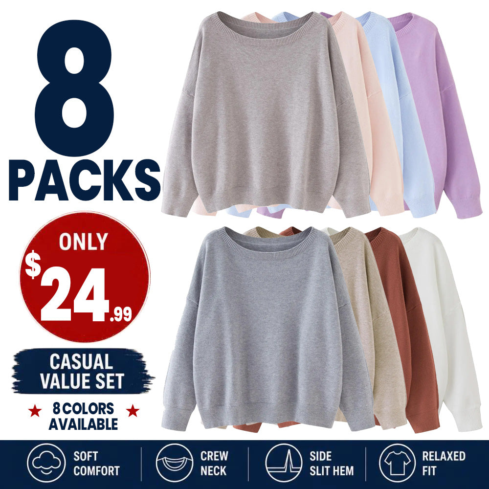 Women's Plain Scoop Neck Sweater