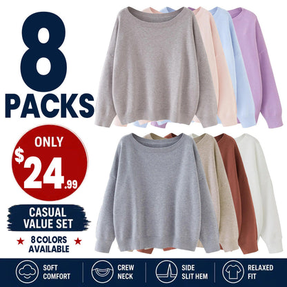 Women's Plain Scoop Neck Sweater
