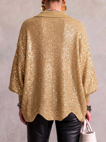 🔥 LAST DAY 49% OFF ⏰ Women's Oversized Collared Knit Cardigan – Soft Cozy Fit With Elegant Metal Buttons
