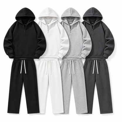 Unisex Half-Zip Hoodie & Sweatpants Set 8-Color Set