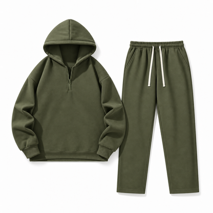 Unisex Half-Zip Hoodie & Sweatpants Set 8-Color Set