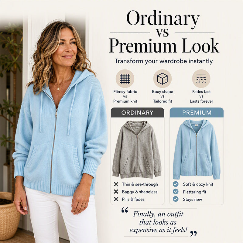 🌸LAST DAY SALE Women's Loose Hooded Knit Cardigan