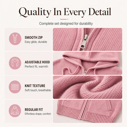 🌸LAST DAY SALE Women's Loose Hooded Knit Cardigan