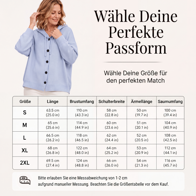 🧥⭐50 % Rabatt！🛍️Damen-Strickcardigan mit Kapuze