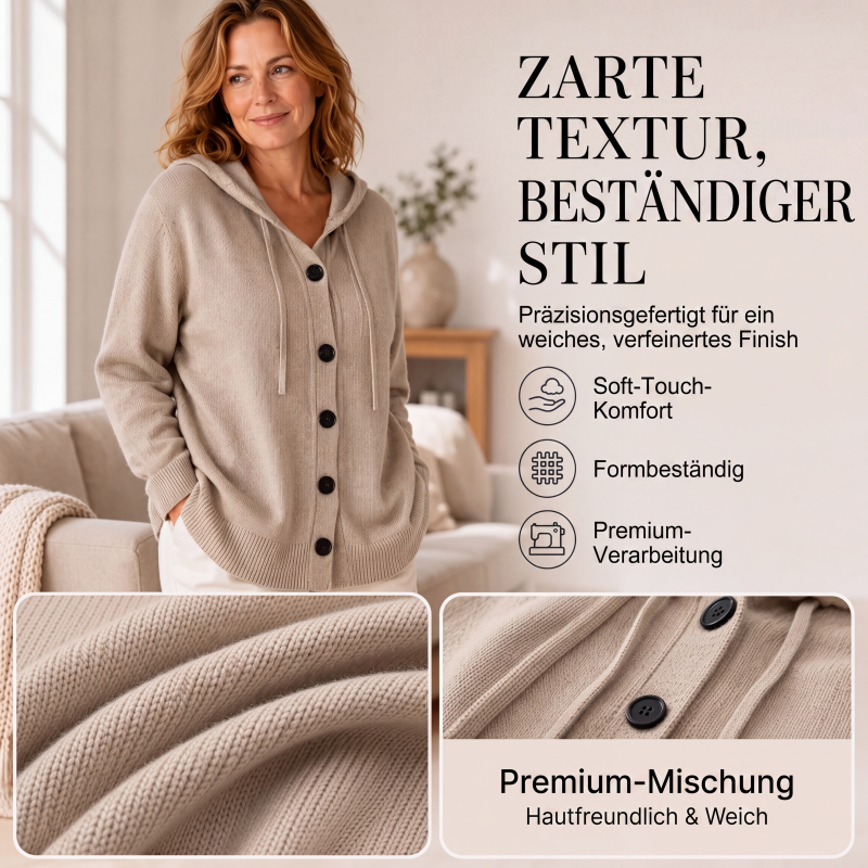 🧥⭐50 % Rabatt！🛍️Damen-Strickcardigan mit Kapuze