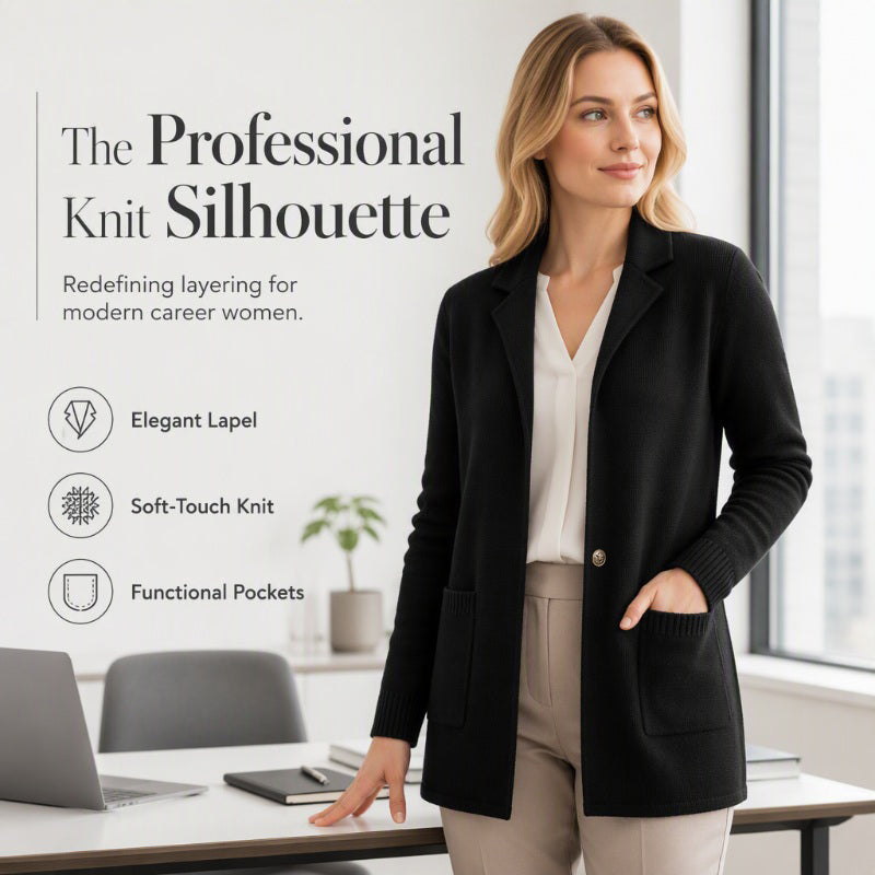 🤲Women's Lapel Collar Knit Cardigan