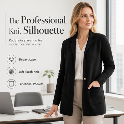 🤲Women's Lapel Collar Knit Cardigan