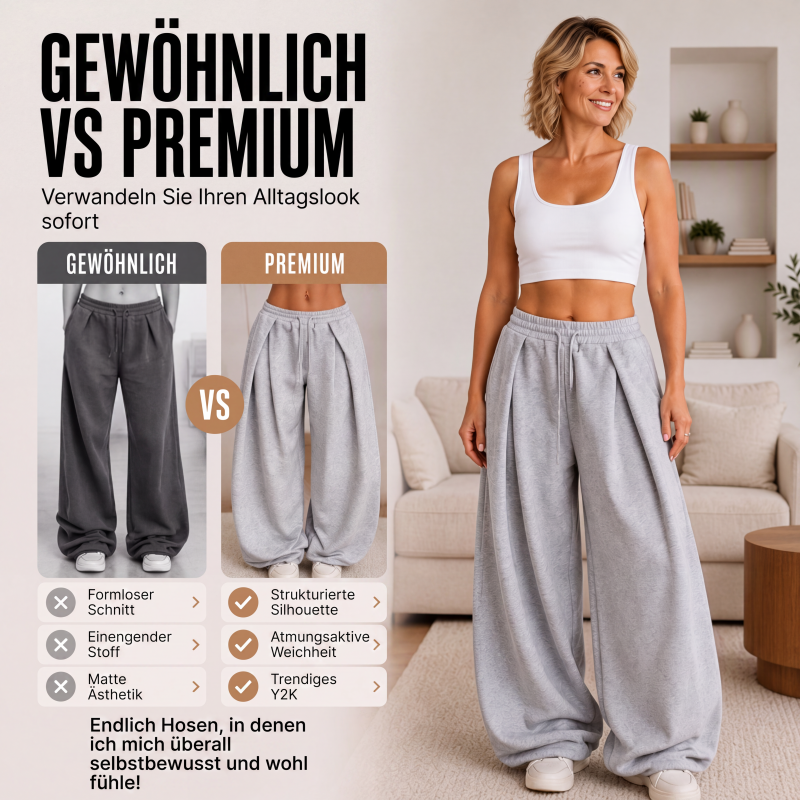 📢🎉50%Rabatt!!!🛍️✨Casual Pleated Wide-Leg Sweatpants for Women