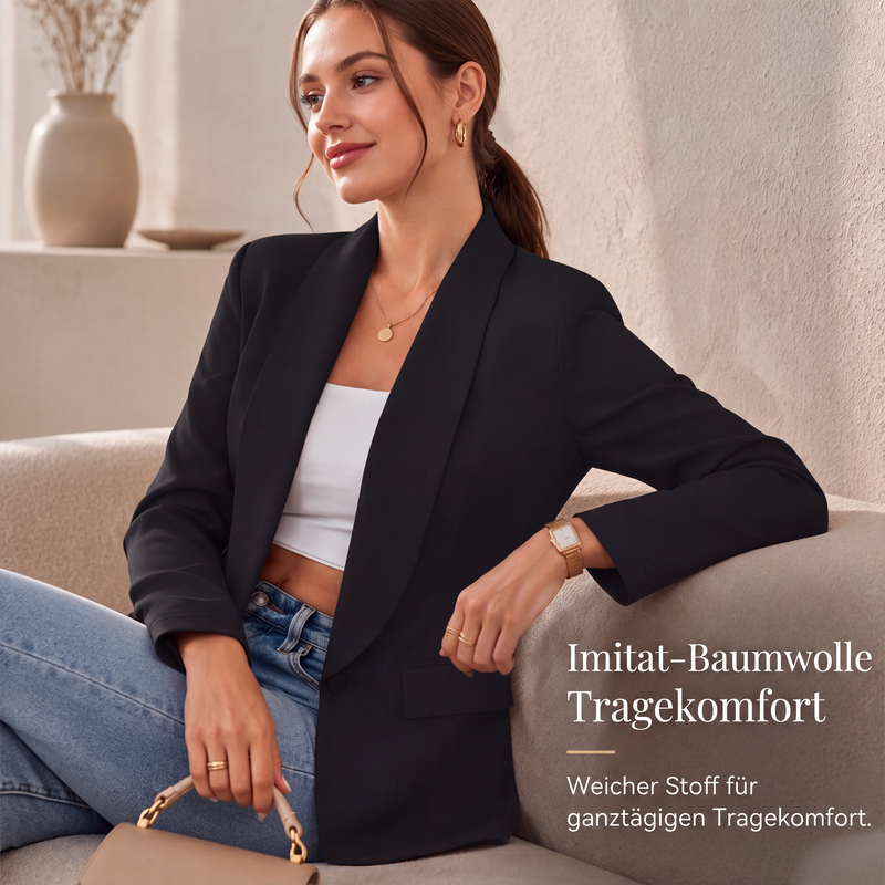Schluss mit komplizierten Büro-Looks – Damen Blazer mit offener Vorderseite