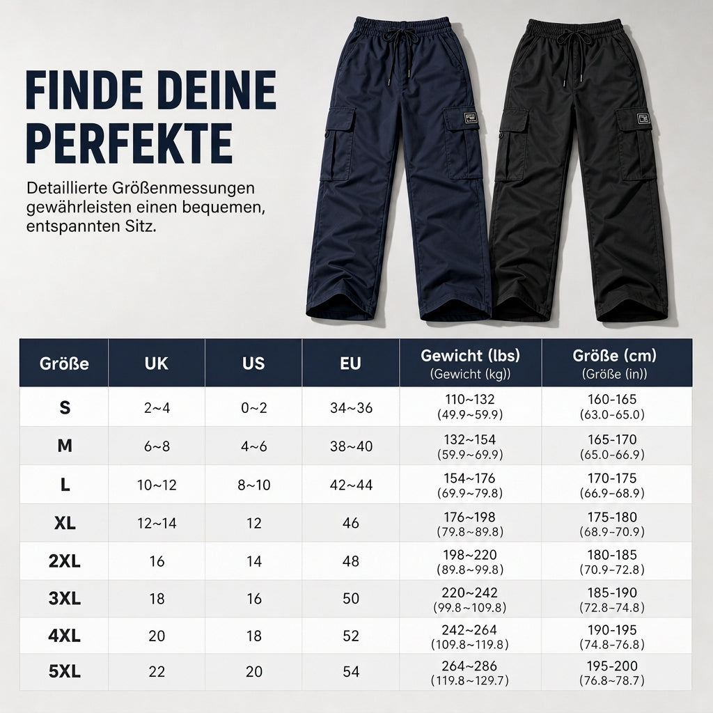 Damen-Cargohose mit lockerer Passform, geradem Bein, elastischem Bund mit Kordelzug und seitlichen Einschubtaschen