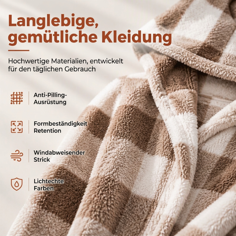 📢🎉50%Rabatt!!!🛍️✨Weites kapuzen-Cardigan für Damen mit Karo-Farblock-Design