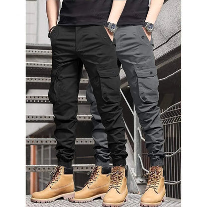 Men's Multi-Color Cargo Joggers – Multi-Pocket Casual Pants