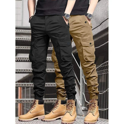Men's Multi-Color Cargo Joggers – Multi-Pocket Casual Pants
