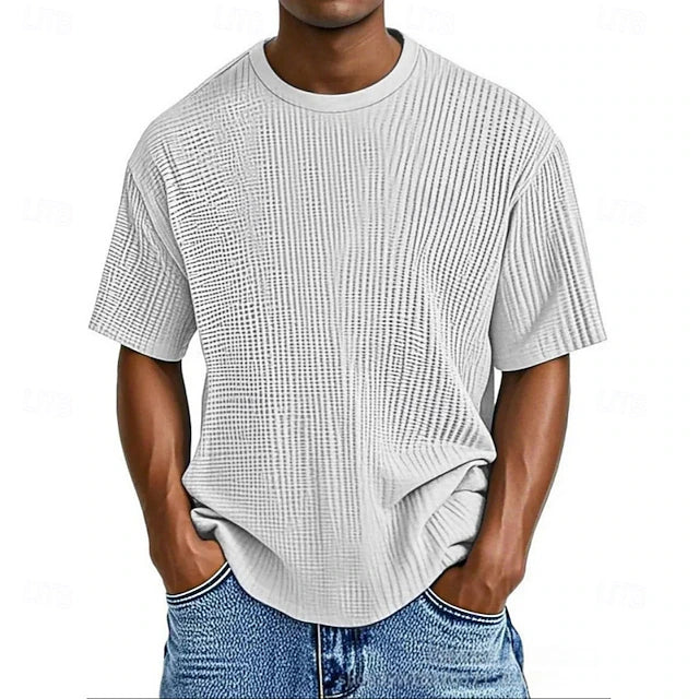 Premium Waffel-T-Shirt – Locker geschnitten, Atmungsaktiv & Bequem